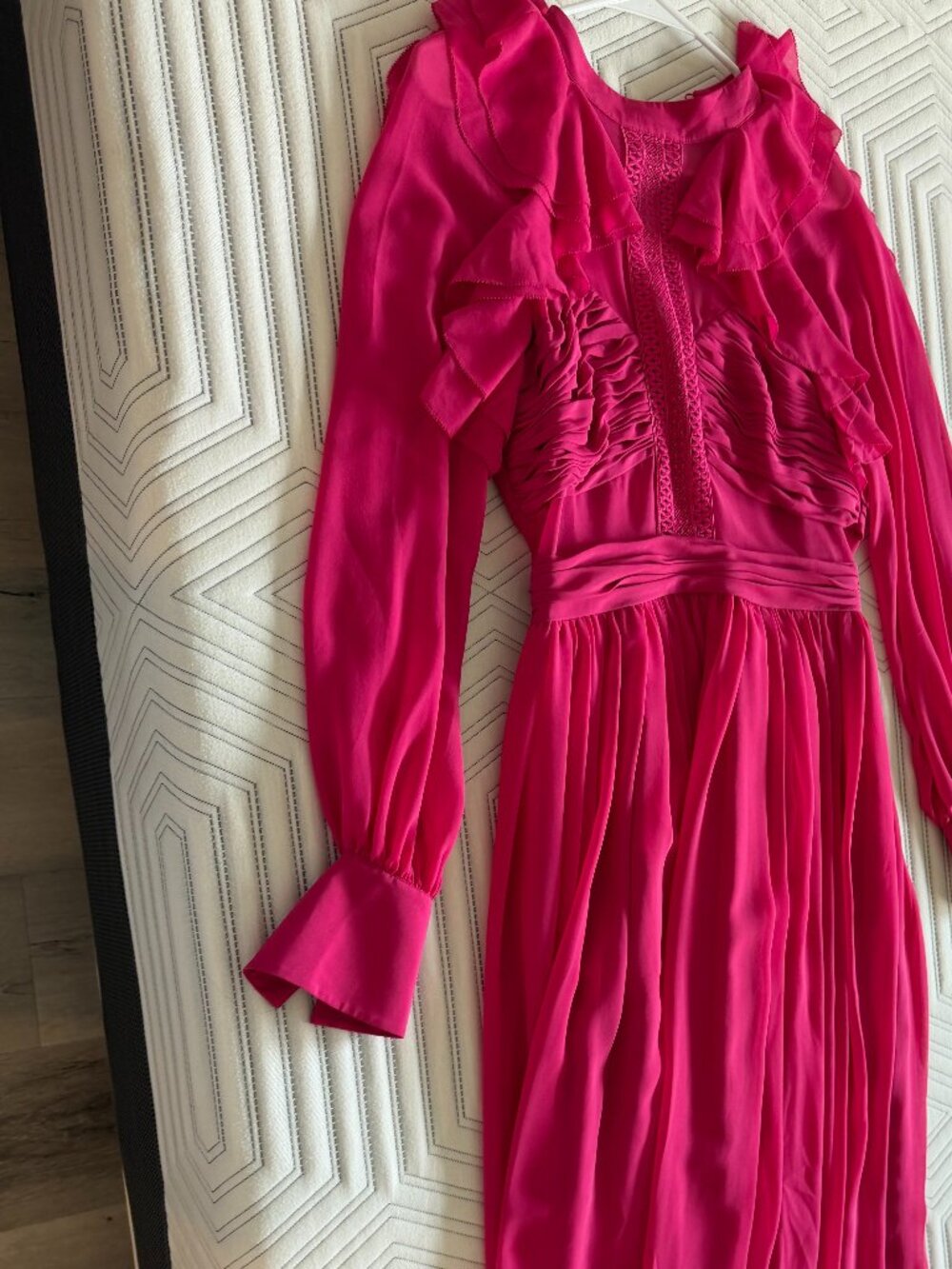 Self-portrait dress, size US 6, pink, long sleeve.